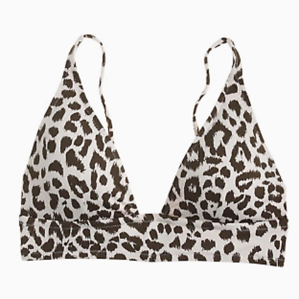 New JCREW Cheetah Print Swim Top Size Medium
